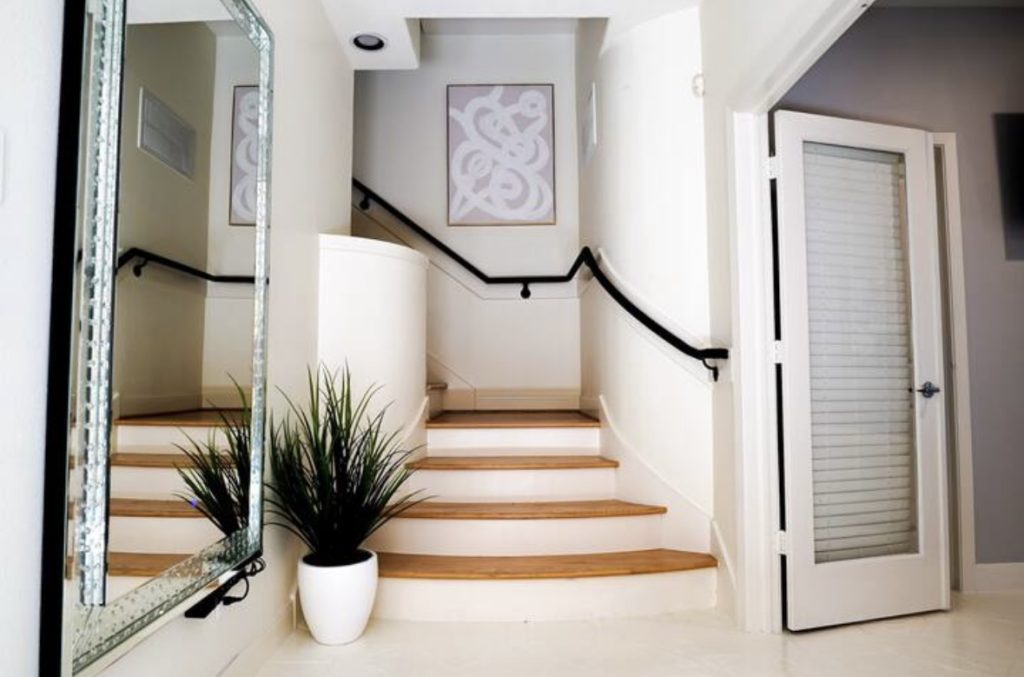 Entry staircase in the Houston townhome